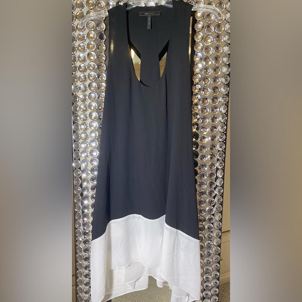 BCBG Small Black and White Halter dress